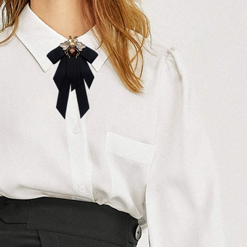 Lijun Vintage Band Women Big Bowtie Bee Bowknot Bow Tie