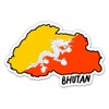 Squiddy Bhutan Map with Flag - Vinyl Sticker for Car, Laptop, Notebook - 5"