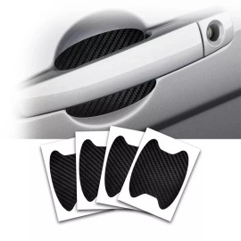 Door Protection 4 Set Black Carbon Fiber Truck Car Door Handle Protector Anti-Scratch Large Size