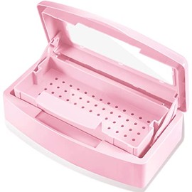 Machine-Ya Bandeja Esterilizadora De Plástico, Caja Esterilizadora, Bandeja Esterilizadora Para Herramientas De Manicura, Caja Esterilizadora Para Salón De Manicura (Rosa)