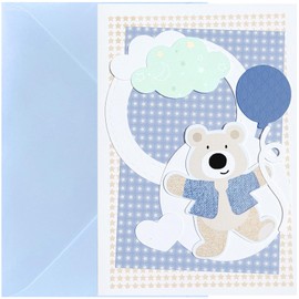 EABUY Baby Shower Card, Cute Baby Card, New Baby Gifts for New Mom Dad, New Baby Congratulations (blue-3)