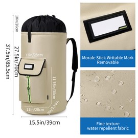 SUOVOCK laundry bag backpack,extra-large heavy duty laundry bags,laundry backpack for college students,drawstring closure (Khaki laundry bag)