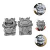 Sosoport 2pcs Mini Lion Statues Decorative Lion Figurine for Home