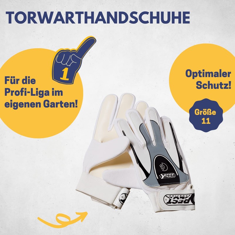Best Sport Goalkeeper Gloves - White/Grey/Black, Size 11