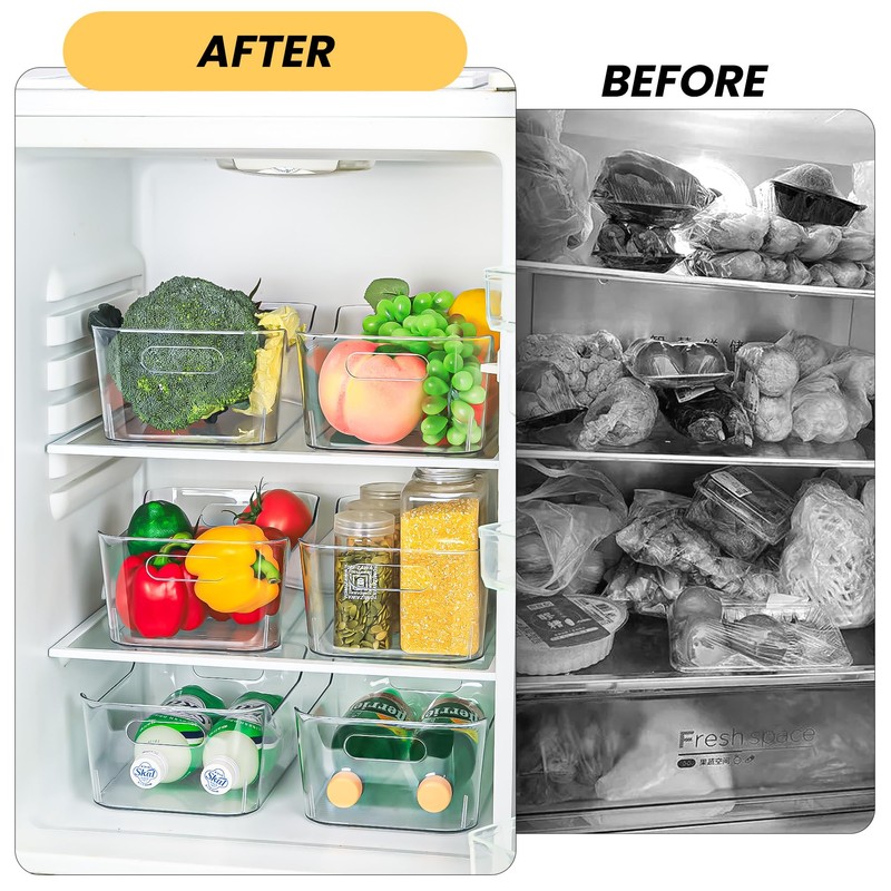 CiWiVOKi Clear Plastic Storage Bins, Set of 12, Multi-Use Organization