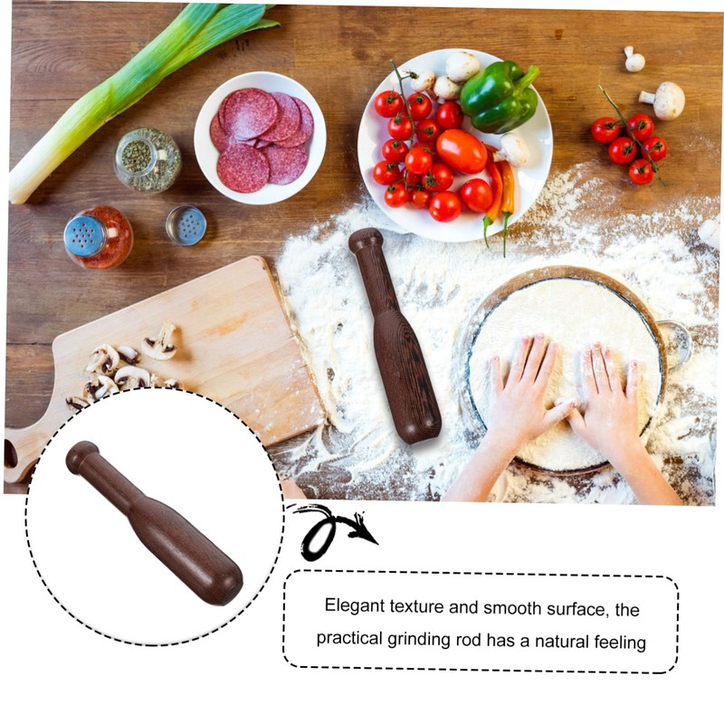 LIFKOME 1Pc Wooden Garlic Pestle Ergonomic Kitchen Grinding Tool for