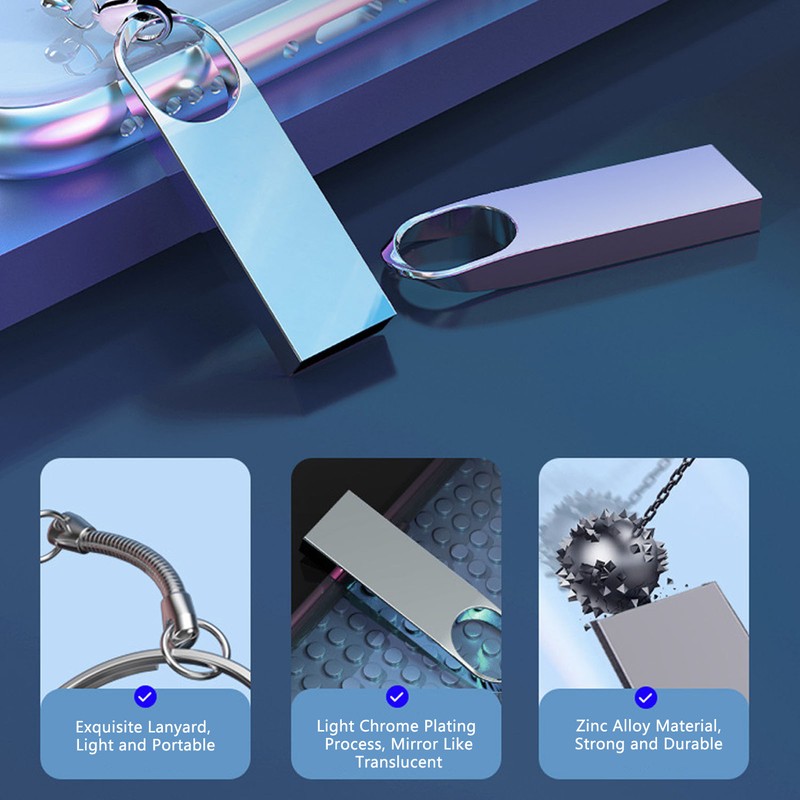 Flash Drive Mini Waterproof Electroplating Process Zinc Alloy USB Drive