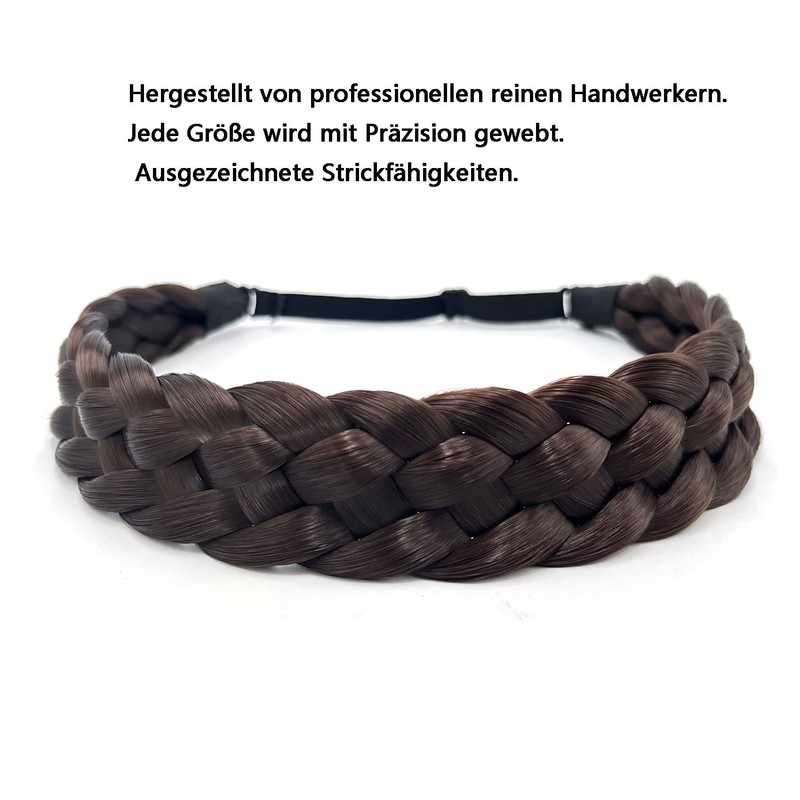 Toecwegr Braided Hair Band, 5 Strands, Hair Scrunchie, Classic Chunky