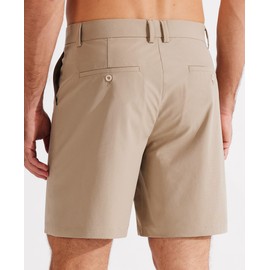 Libin Golf Shorts Men 7" Dress Shorts Casual Work Flat Front Stretch Lightweight, Khaki 32