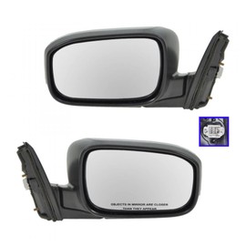 2 Piece Driver and Passenger Side Mirror Assembly Set Electric Adjustment Heated No Memory Black Compatible with 2003-2007 Honda Accord HO1320217 HO1320219 HO1320237 HO1321217 HO1321219 HO1321237