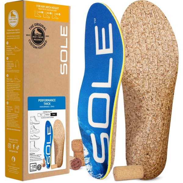 SOLE Performance Thick Plantar Fasciitis Insoles, Men & Women -