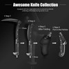 Black Sharp Folding Sickle Knife, Two Section Foldable Scythe Knife,