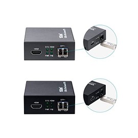 10Gtek A Pair of HDMI to Fiber Optic Converter, HDMI Extender with SFP+ Transceiver, SFP+ LR Lite Module up to 2km Link Length, Support HDMI 1.4a, 4Kx2K@30Hz