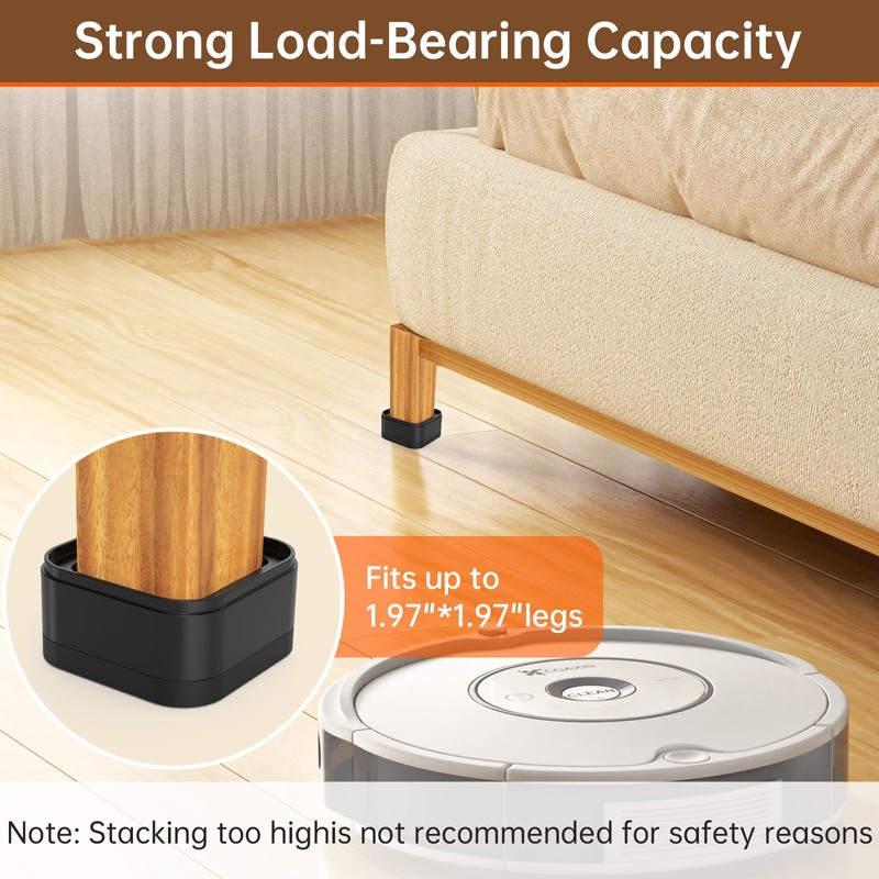 appacare 20 Pack Furniture Risers Adjustable Bed Risers Desk Leg