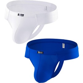 IKINGSKY - Tanga sexy para hombre, ropa interior de mejilla, sedosa, de talle bajo, para hombre, Paquete de 2, X-Large