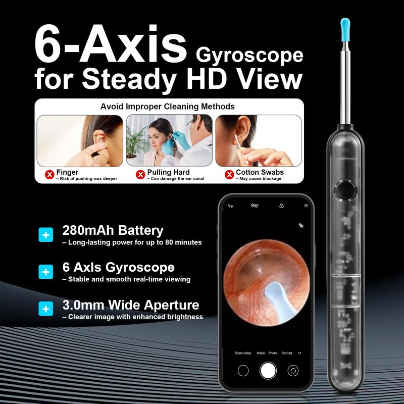 FoxSync 5MP 2560x1920 HD Ear Wax Removal Tool with Camera