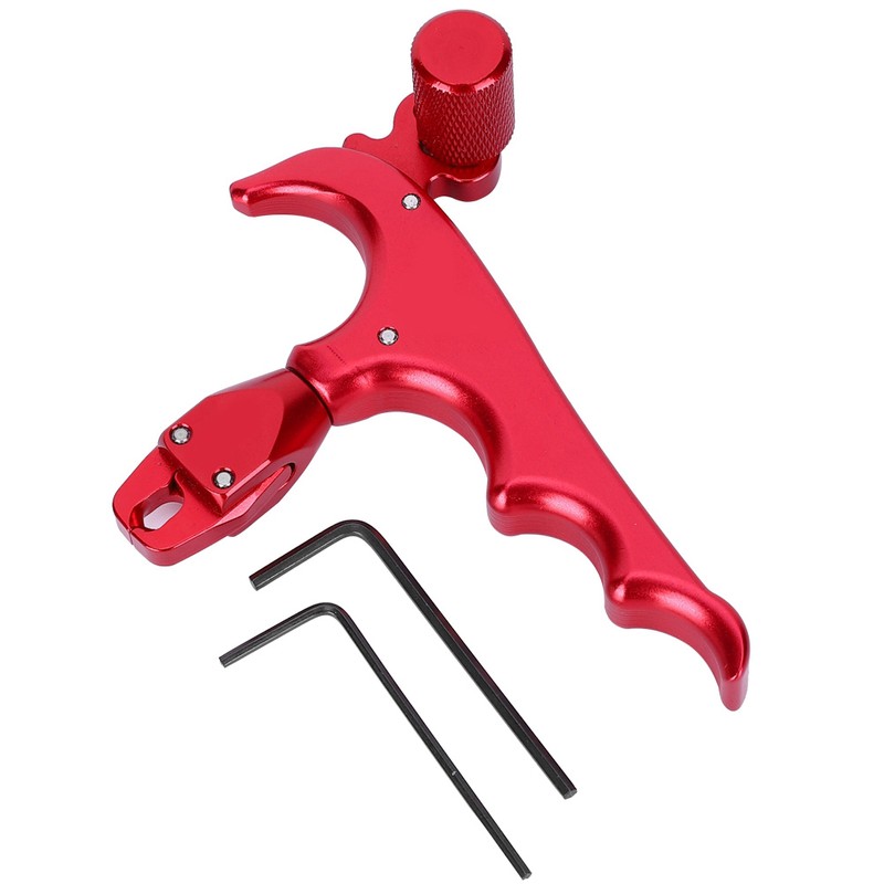 Metal 4-Finger Bow Release Caliper Thumb Trigger Grip Hunting Shooting