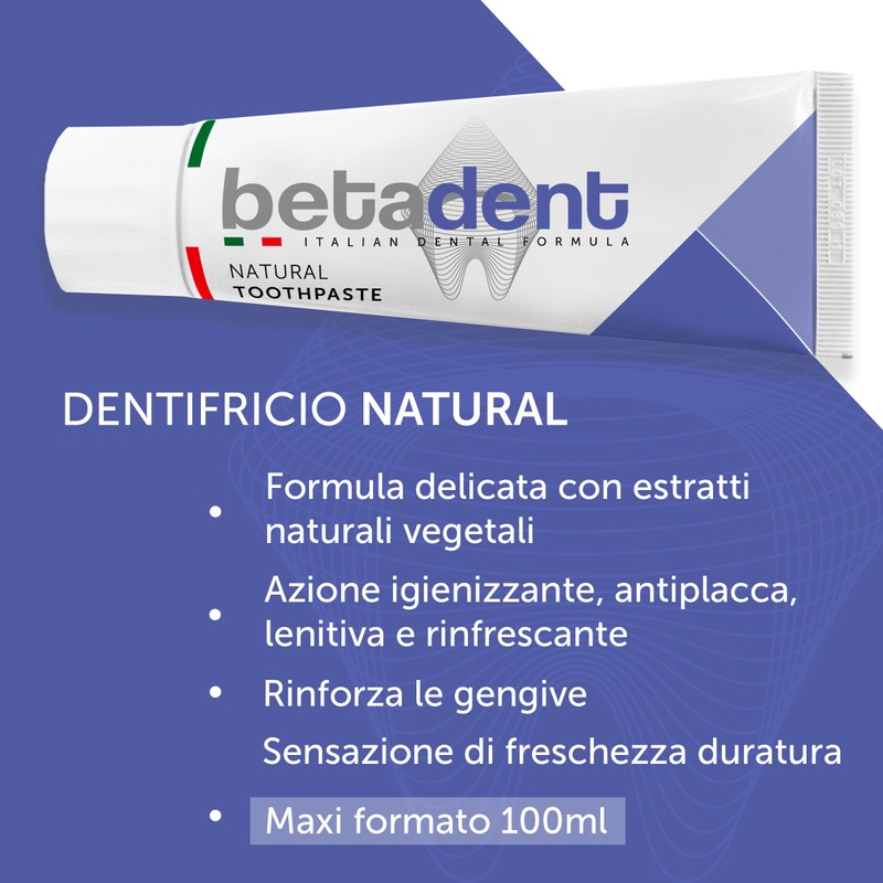 Betadent DENTIFRICIO NATURAL - Hygienic, Anti-Plaque, Soothing and Refreshing Effect,