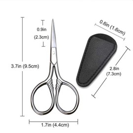 Mikinona 1set Portable Beard Scissors and Beauty Scissors for Facial Hair Small Makeup Tool Pu Cover and Precision Blades for Home and Salon Use
