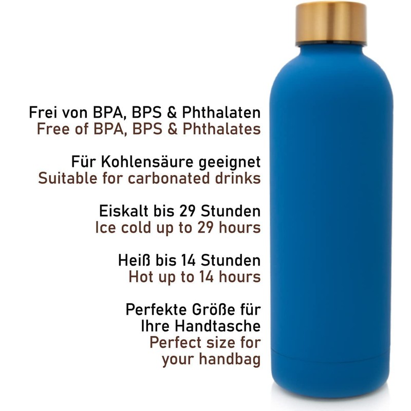 T&N Classique Stainless Steel Drinking Bottle 500 ml Blue /