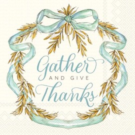 IHR Ideal Home Range Cocktail Napkins Disposable 3-Ply Paper Party Napkin Pack, 5" x 5", Whimsical Wheat, 20-Count