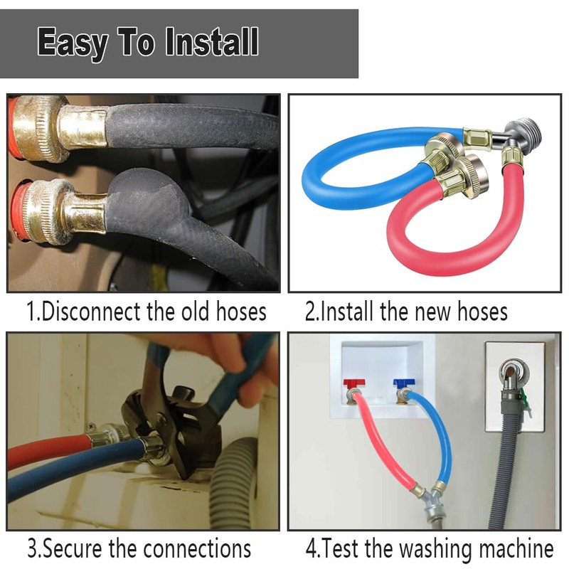 Rubber Washing Machine Y Mixer Hose Connector, Hot and Cold