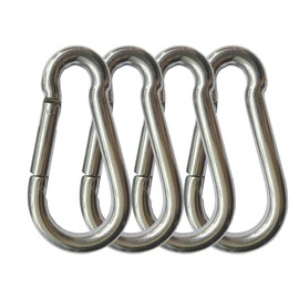 4PCS Spring Snap Hooks Carabiner, 304 Premium Stainless Steel 3.15 inch M8 Heavy Duty Carabiner Clips for Camping, Fishing, Hiking, Traveling, Backpack, Swing