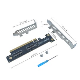 LetLinkSo PCIe 5.0 x16 to 2 MCIO x8 Adapter Card for 4 U.2 NVMe SSD