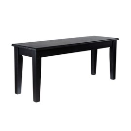 Boraam Shaker Backless Wood Bench - Black Finish