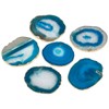 mookaitedecor Set of 2 Blue Crystal Agate Slice Coasters for