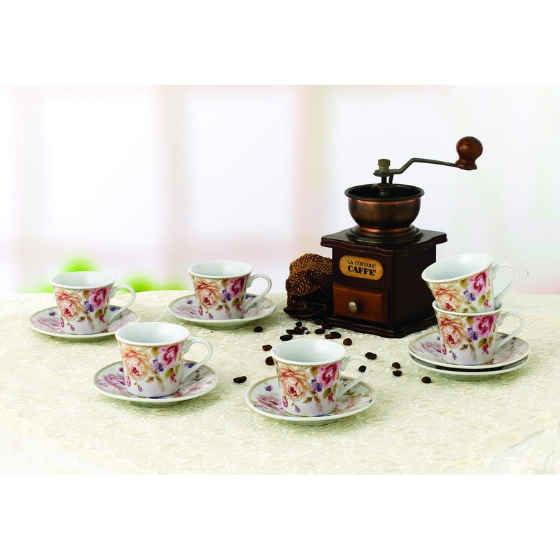 Lorren Home Trends 80-5678 Cups and Saucers, One Size, Pink