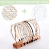 GORGECRAFT 6Pcs Double-Layer Hair Bands Silver Double Row Metal Headbands