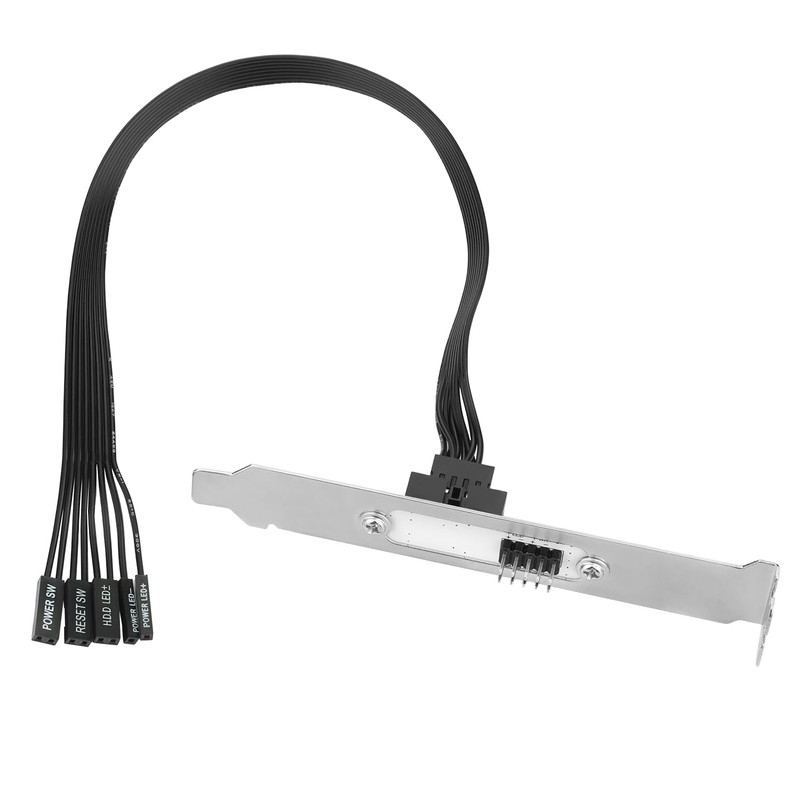 PC Power Button Extension Cable with Full Height PCIe Bracket