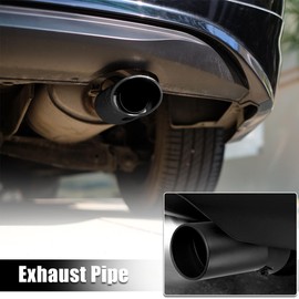 X AUTOHAUX 60mm 2.36" Inlet Bending Universal Car Exhaust Tip Pipe Matte Black