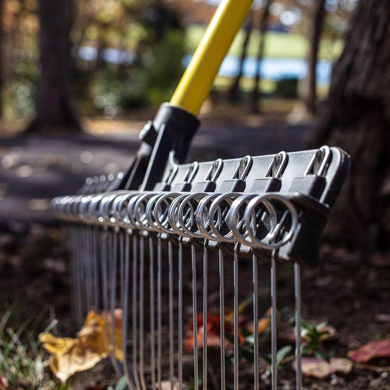 THE GROUNDSKEEPER II Rake 55-inch Lightweight Fiberglass Handle, 21-inch Head,