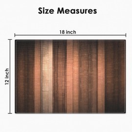 Emvency Farmhouse Placemats Set of 4, Vintage Brown Rust Tan Striped Art Painting 12x18 Inch Bronze Copper Peach Table Mats for Outdoor Home Party Kitchen Dining Decoration