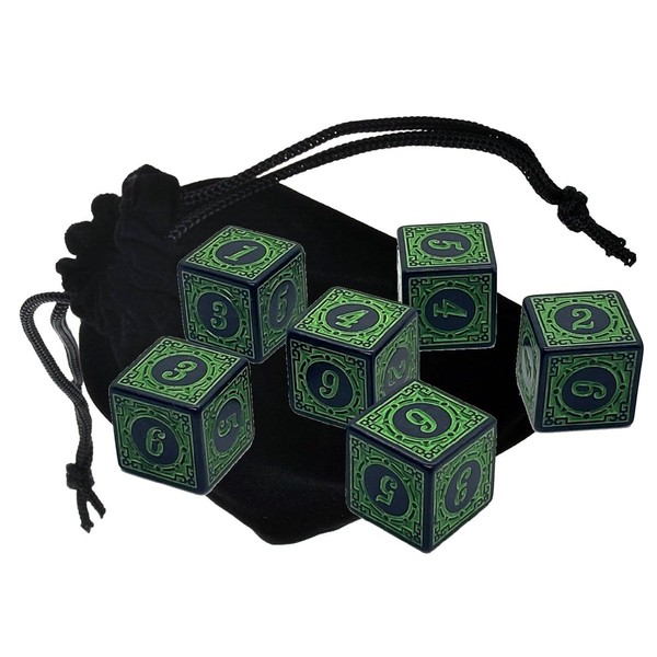 Cyber-Deals Set of (6) 16mm Dice 6-Sided D6 Numeral 1-6