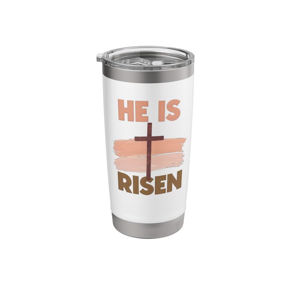 He Is Risen Christian Easter Sunday Minimalist Rustic Cross Stainless