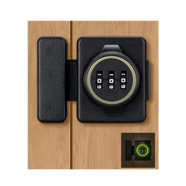 Mechanische Passwortschranksperrung, Schlüssellose Kombinationstürschloss,Zinklegierung, 3-stellige Passwort-Türschloss,Mit Fluoreszenzkreis,Schwarz