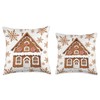 Gingerbread Houses and Snowflakes Cute Christmas Throw Pillow