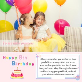 UPROMI 8 Year Old Girl Birthday Gift, 8th Birthday Decorations for Girls Unicorn Gifts for Girls Age 6-8 8-10