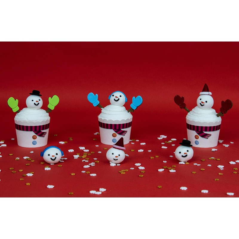 PME Cupcake Decorating Kit with Edible Toppers, Snowman