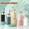 20 OZ Glass Cups with Bamboo Lids and Straws -