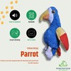 Dog Plush Toy with Rope and Squeaker Yellow Wings Parrot
