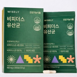Probiotics Bifidus Lactobacillus 10 billion Guaranteed number of bacteria Sensitive intestine health Improves bowel movement 30 capsules / 프로바이오틱스 비피더스 유산균 100억 보장균수 예민한 장 건강 배변활동 개선 30캡슐