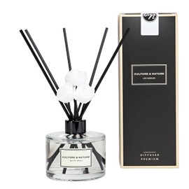 CULTURE & NATURE Reed Diffuser Set 6.7oz (200ml) White Rose Scented Diffuser with Sticks Home Fragrance Reed Diffuser for Bathroom Shelf Decor