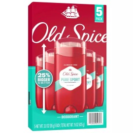 Old Spice Deodorant for Men, Pure Sport High Endurance, 3 oz, 5-pack