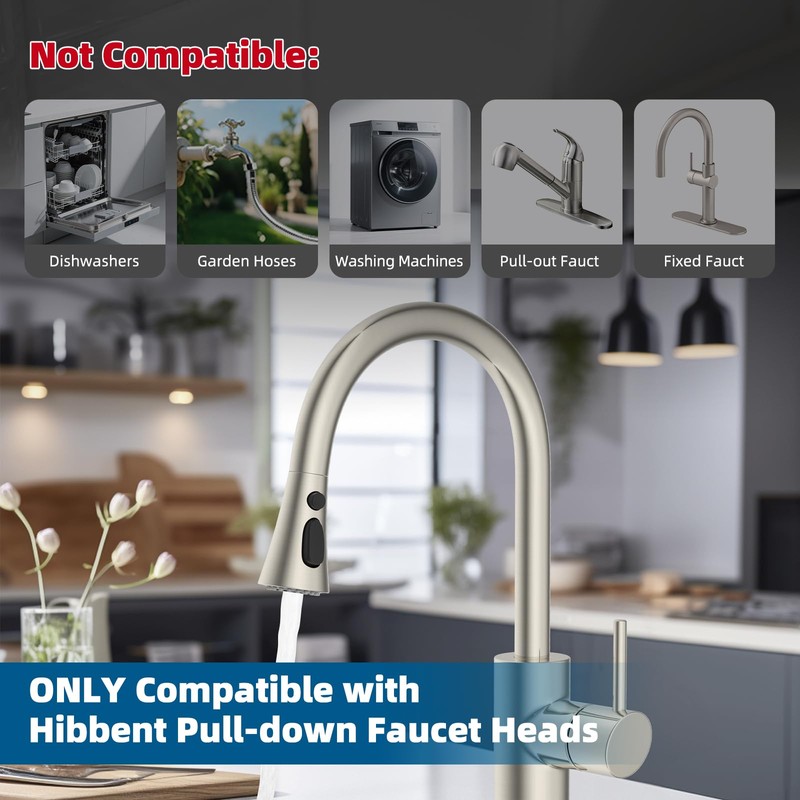 Hibbent 15 Pieces Pull Down Kitchen Faucet Head Adapter Kits