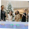 jojofuny 4pcs Iridescent Plastic Table Covers Holographic Foil Tablecloths for