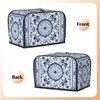 Waterproof Toaster Cover 2 Slice Wide Slot Blue White figure